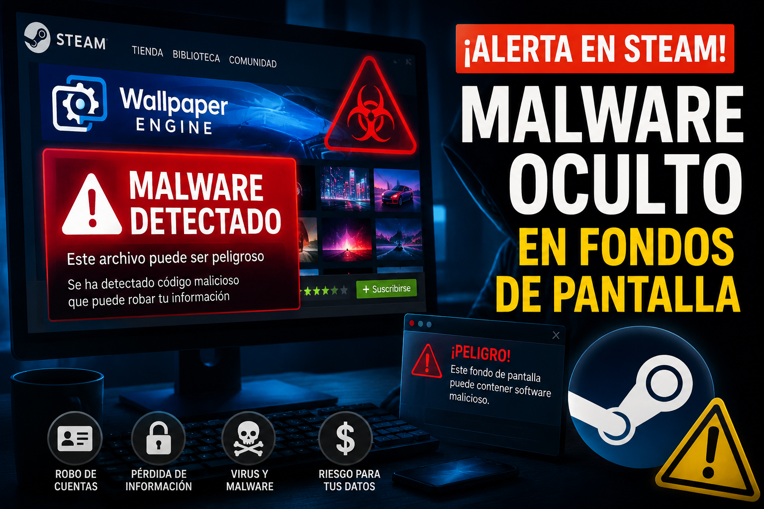 Alerta en Steam: descubren malware oculto en populares fondos de pantalla