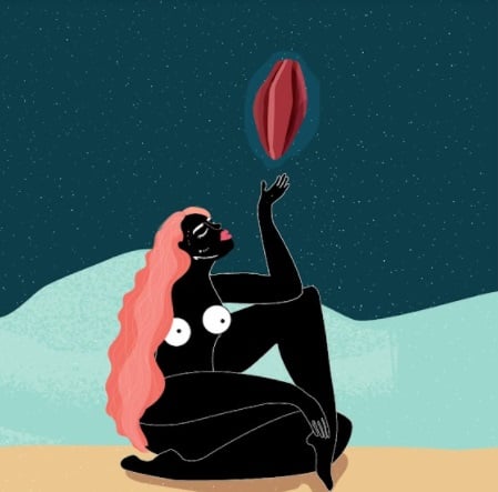 “Reina cacao”, ilustración digital, de Flor Heras.