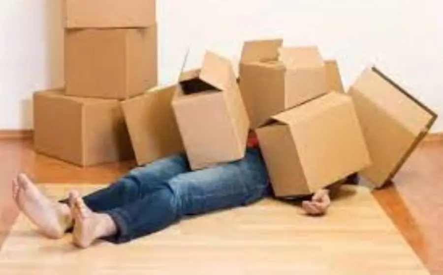 Cajas sobre persona