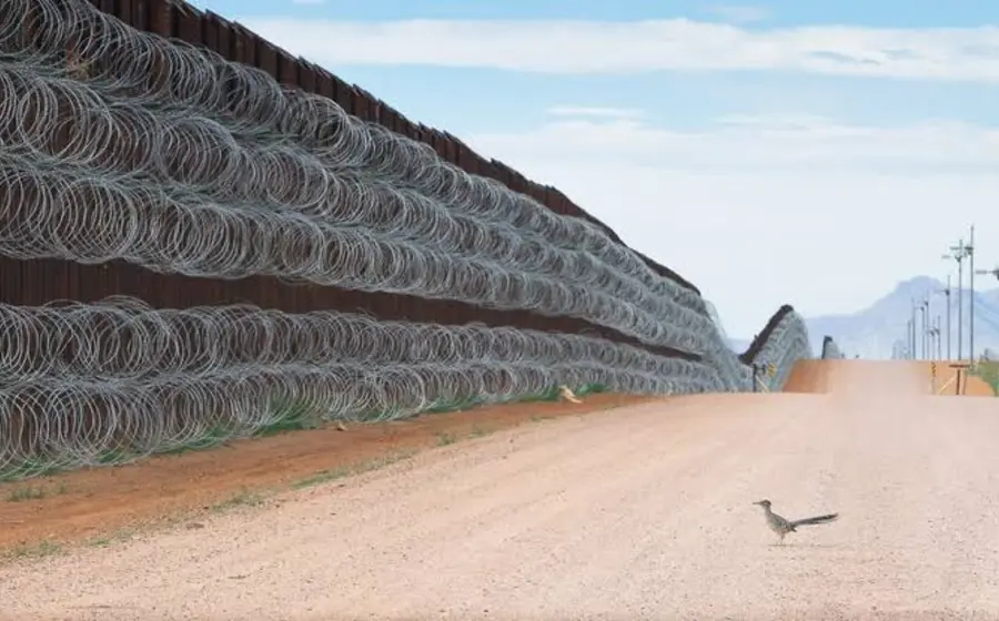 Muro con alambre de puas 
