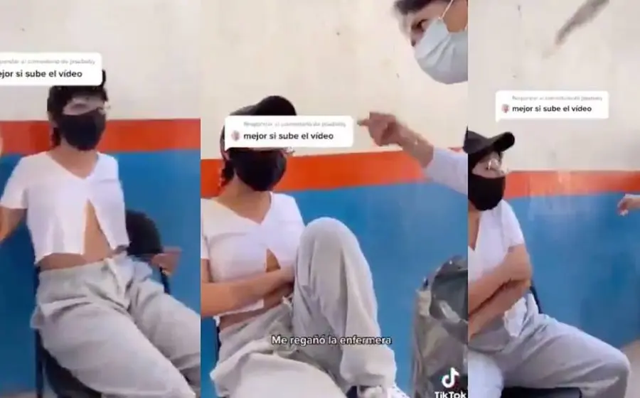 Una enfermera se molestó con una joven que no se dejaba aplicar la vacuna anticovid.