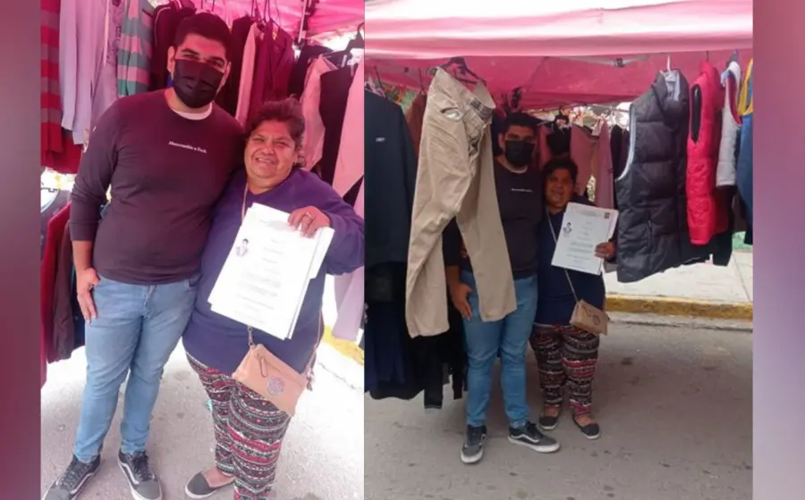 Joven ingeniero y su madre