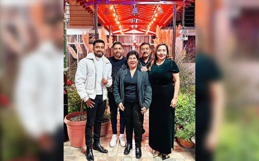 Javier Aquino y su familia