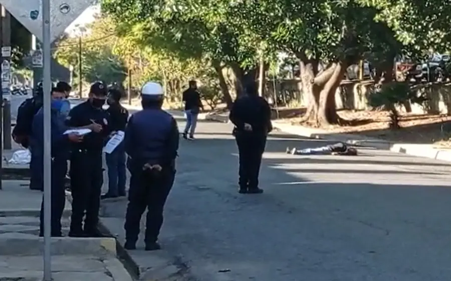 Área acordonada por accidente