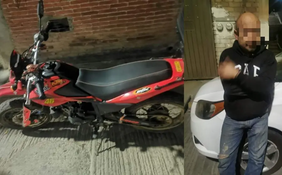 Sujeto y moto robada