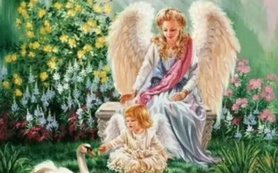 Ángel con niño.