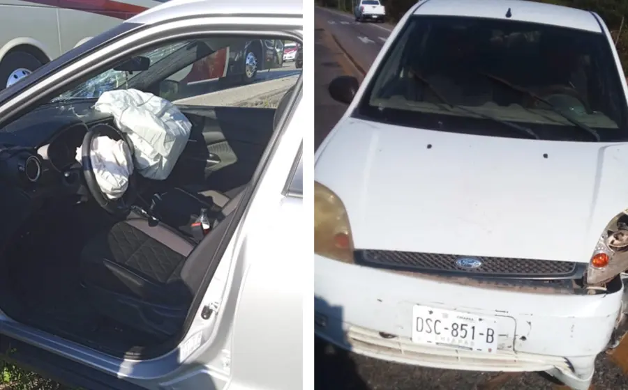 Los paramédicos atendieron a la mujer lesionada en este choque.