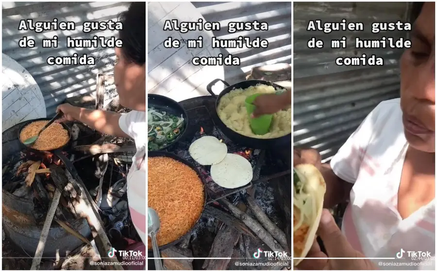 En redes sociales reconocen las habilidades culinarias y la actitud de la mujer.