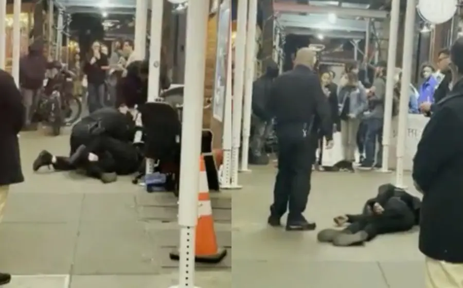Policía golpea a indigente