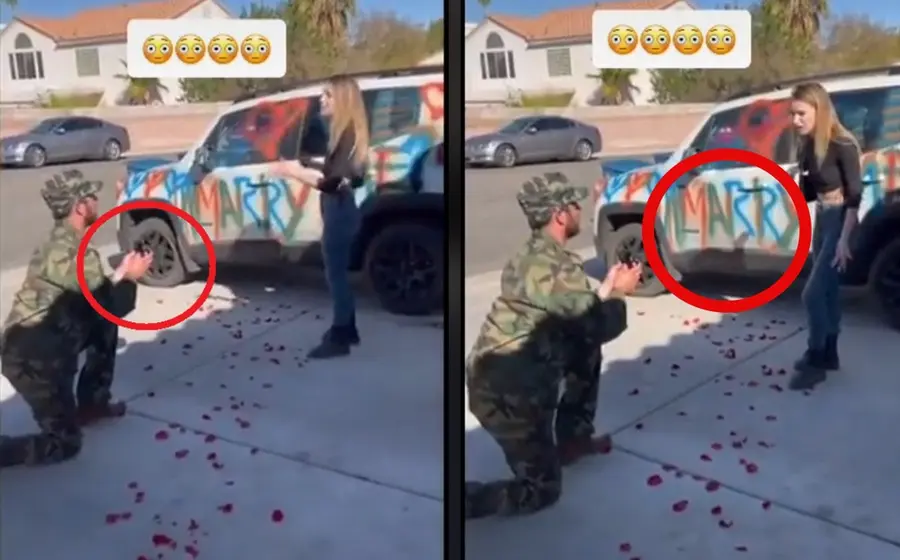 Soldado pidiendo matrimonio