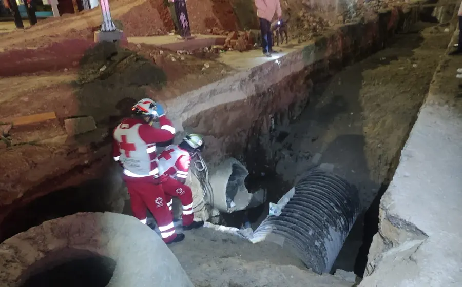 Herido al caer en zanja