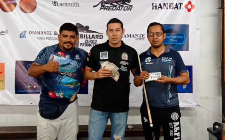 Finalistas del del Torneo de Carambola de Tres Bandas Gran Open Huatulco 2021.