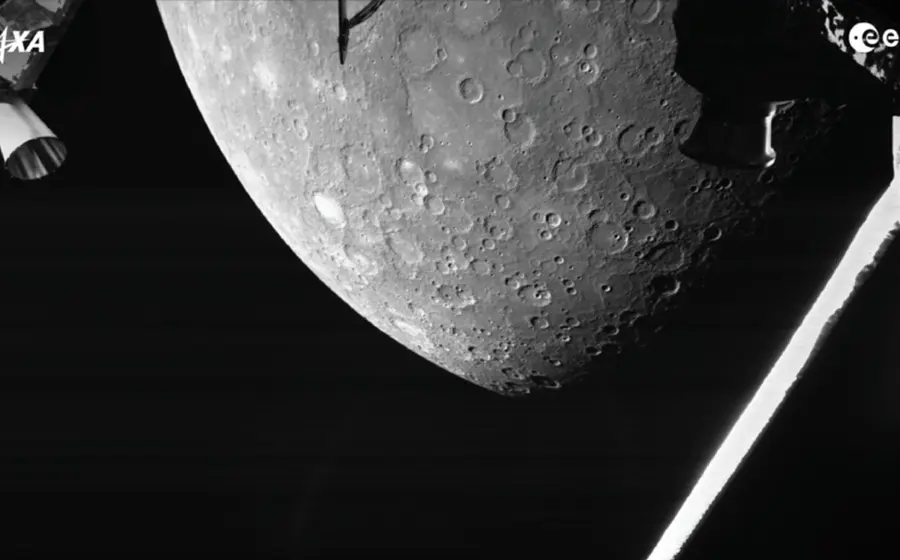 Detalle de imagen de Mercurio tomada por la misión BepiColombo