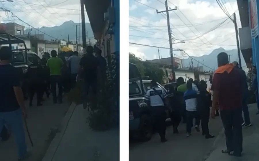En varios videos se registró el conato de bronca entre la policía municipal y los ciudadanos de Tlacolula de Matamoros. 
