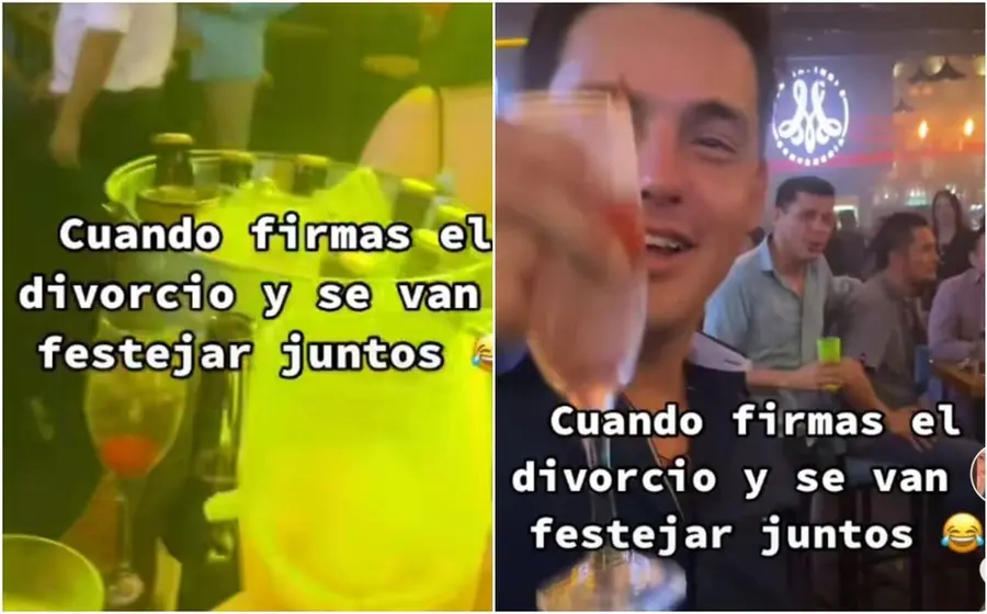 Pareja festeja su divorcio