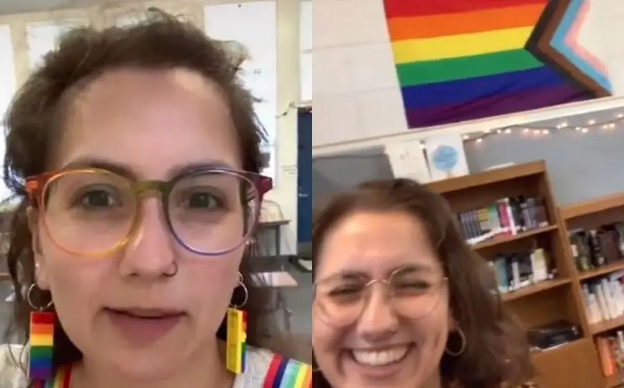 mujeres y bandera lgbt