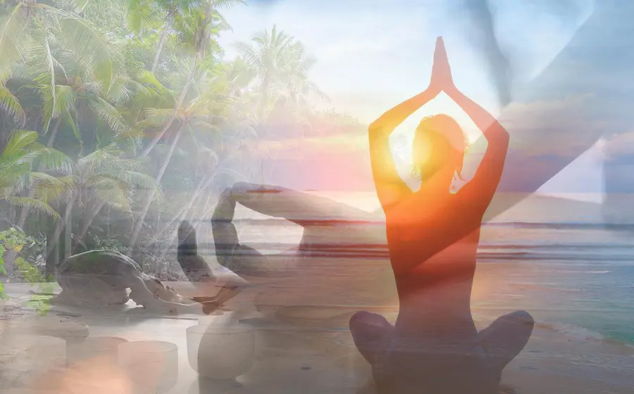ilustración de meditación en el mar