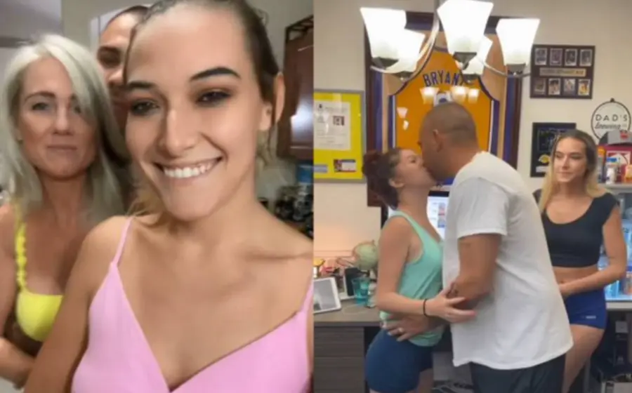 La mujer de 19 años indica que vive en una familia Swinger y muestra videos donde se observa a ella y a su madre besando a su esposo.