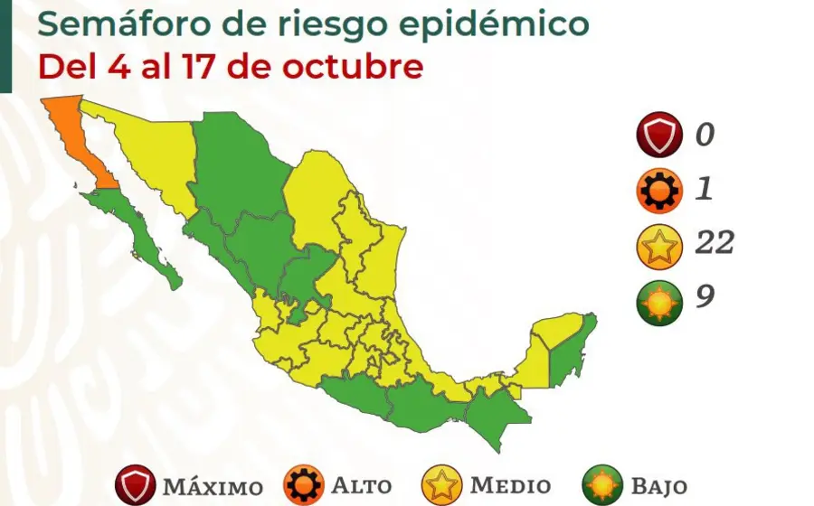 El semáforo verde indica un bajo riesgo epidemiológico