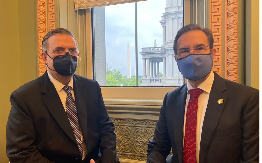 En la foto, de izquierda a derecha, la secretaria de Economía, Tatiana Clouthier; el canciller, Marcelo Ebrard; la vicepresidenta de EU, Kamala Harris; y el secretario de Estado, Antony Blinken. Foto: Agencia Reforma 