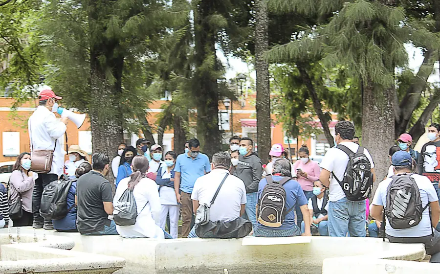 exempleados de los SSO en manifestación