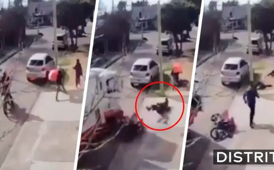 Un camión embiste a uno de dos ladrones que asaltan a mujer.