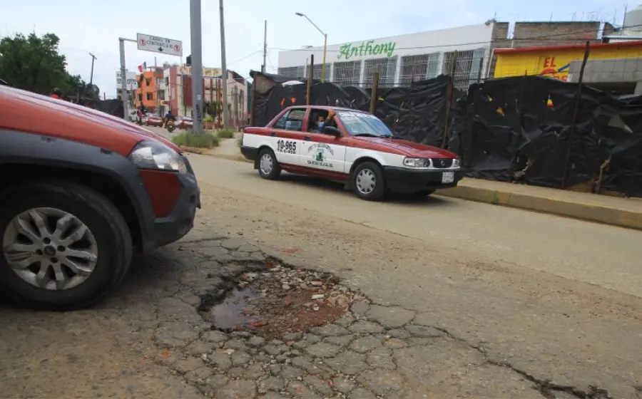 Calle con baches