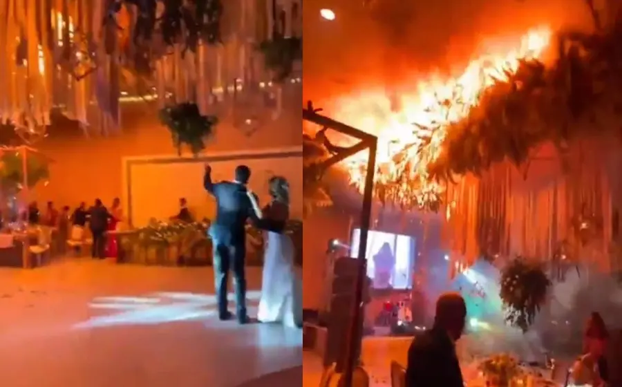 Empleados del salón de eventos evacuaron a casi 150 invitados que asistieron a la celebración.