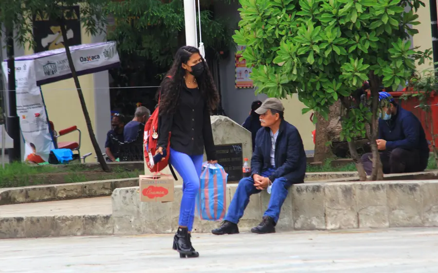 Personas en el centro de Oaxaca