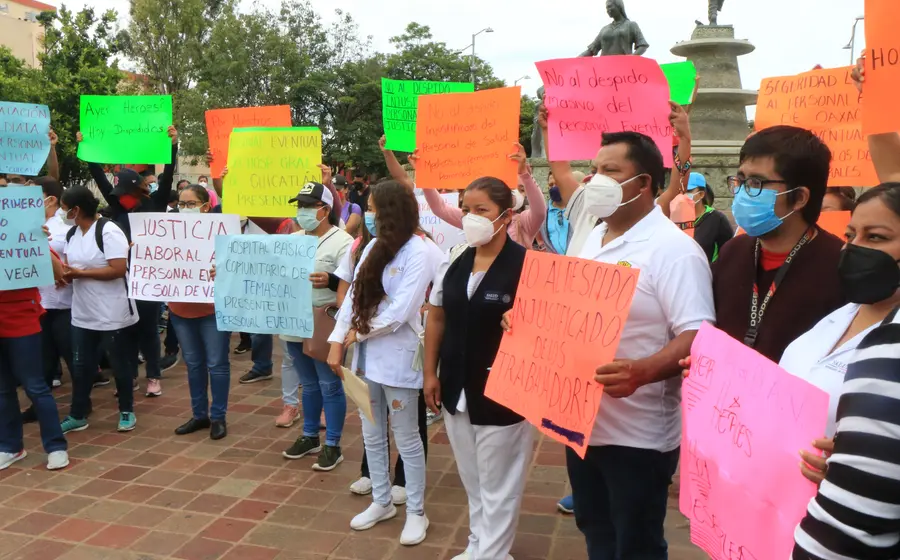 Protesta de trabajadores de salud de Oaxaca