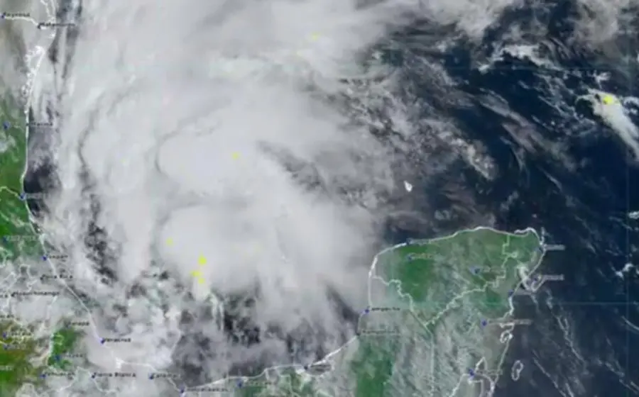 Vista satelital de tormenta