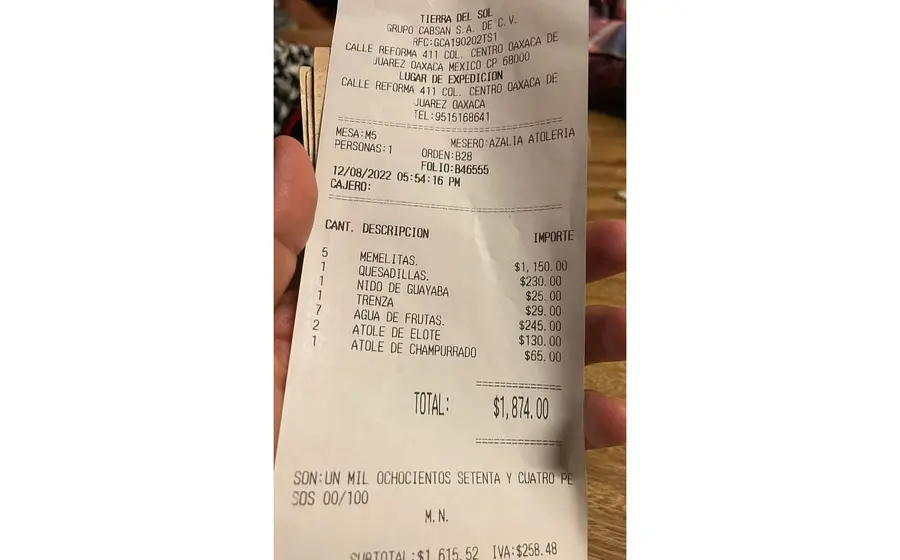 Precios exorbitantes de comida oaxaqueña
