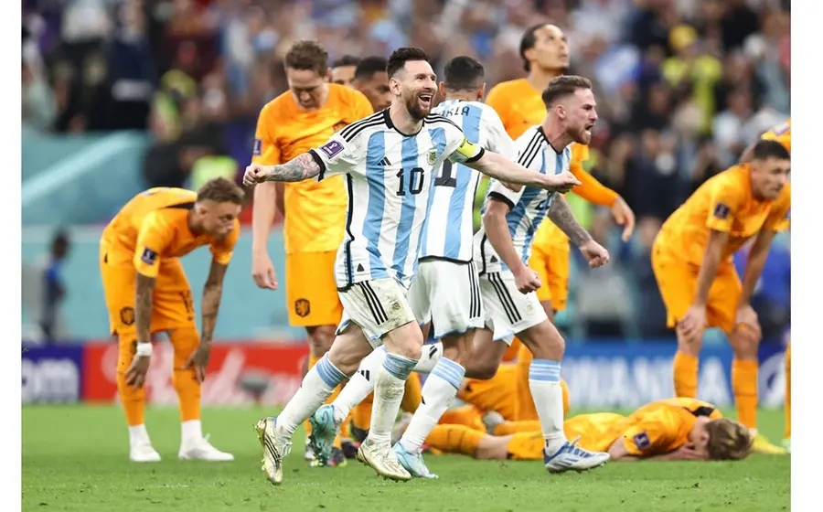 Messi celebra el pase a semifinales.