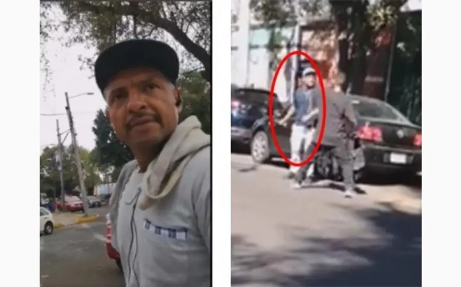 En caso de negarse a pagar una cuota por estacionar un auto en la calle, el individuo amenaza a conductores con un machete.