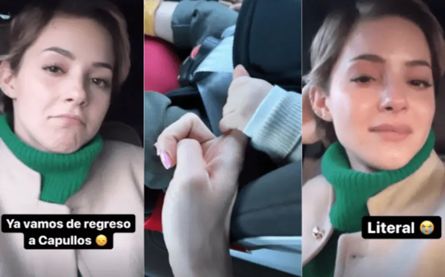 Mariana Rodríguez se graba llorando.