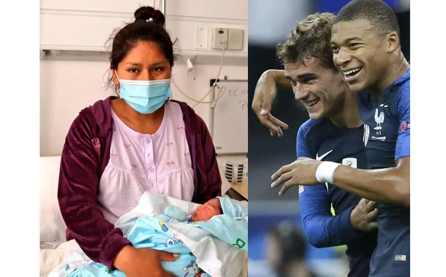 Los padres del pequeño Griezmann Mbappé esperan que el niño sea una gran estrella del fútbol cuando sea mayor.