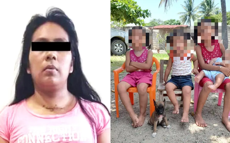 Foto de Areli y de sus hijos