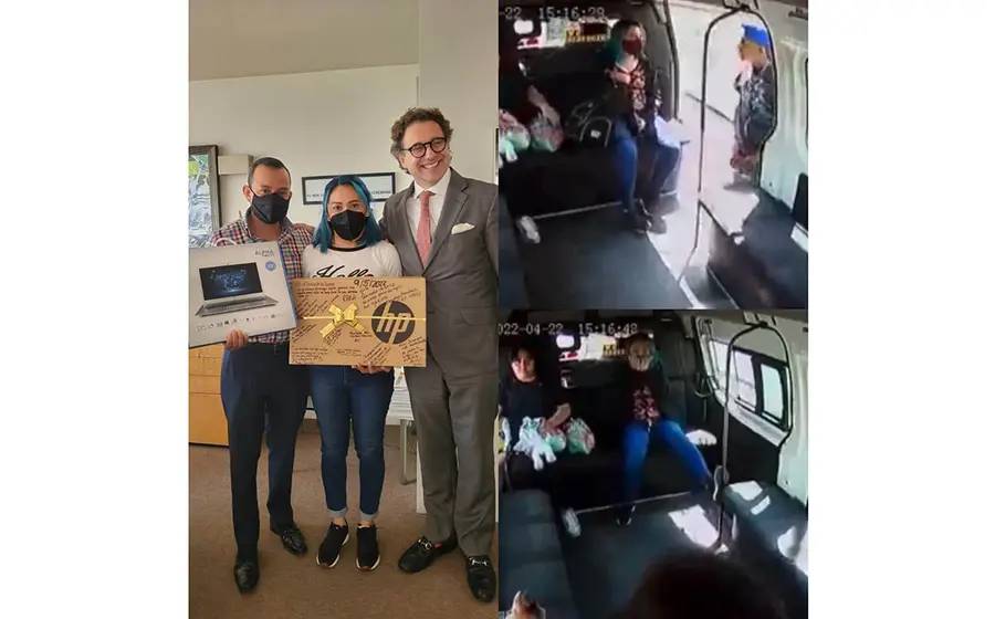 Le regalan laptop
