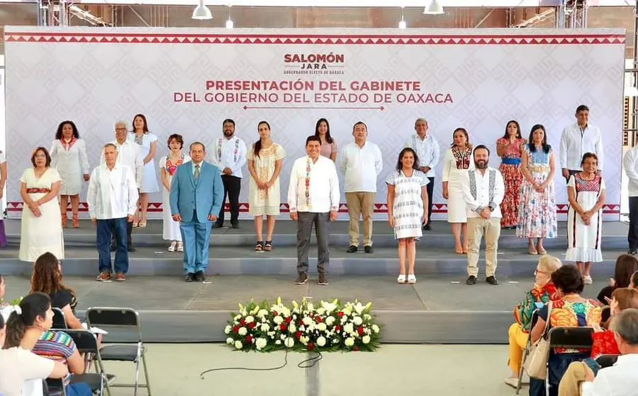 Presentación del gabinete del gobernador electo Salomón Jara.