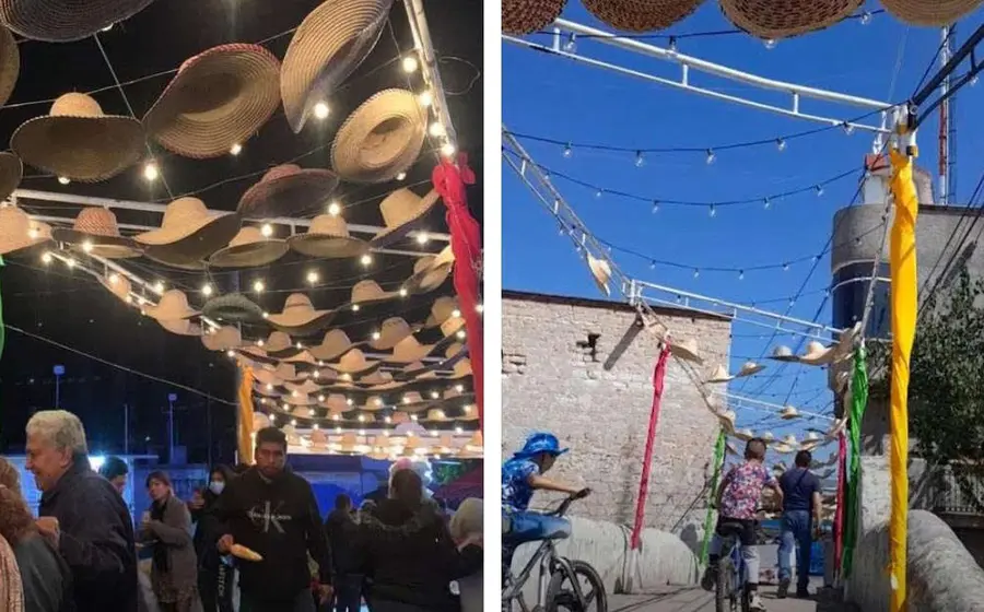 Al parecer se trataba de más de 200 sombreros que adornaban la calle.