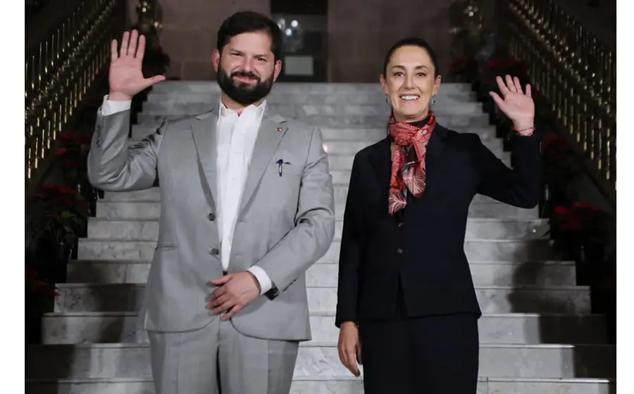 El presidente de Chile, Gabriel Boric Font y Claudia Sheinbaum.
