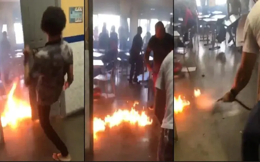 El menor habría rociado gasolina en la puerta del salón.