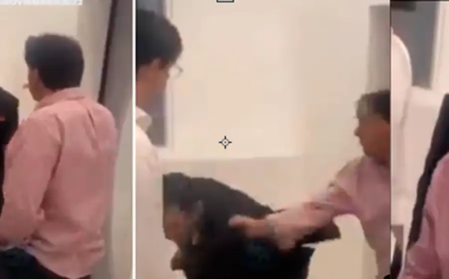 El empresario gritoneó al guardia: “A mí me vas a respetar. Tú me vas a respetar. Le vamos a hablar a tu jefe. Háblale, hijo de tu puta madre. Gato de mierda. No seas idiota”.