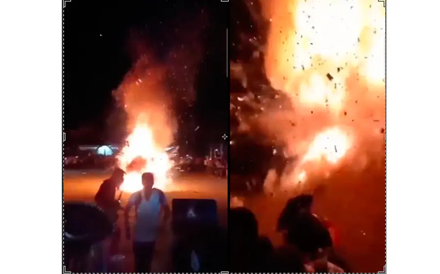 Habitantes bailaban alrededor de un “torito” de pirotecnia cuando el fuego se salió de control.