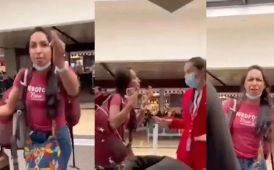 La mujer, quien iba acompañada de un menor de edad, encaró a la empleada de la aerolínea.