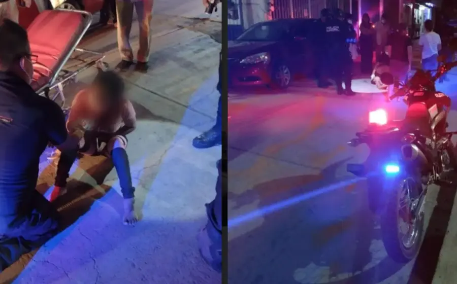 mujer-auxiliada-tras-accidente-moto