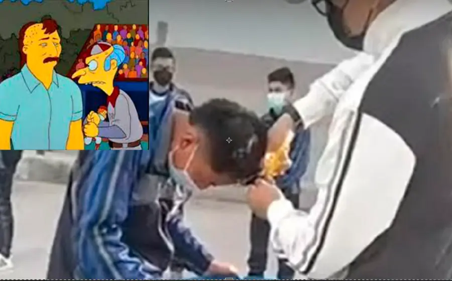 Ante la difusión del video, la escuela decidió suspender al profesor hasta que se termine la investigación.