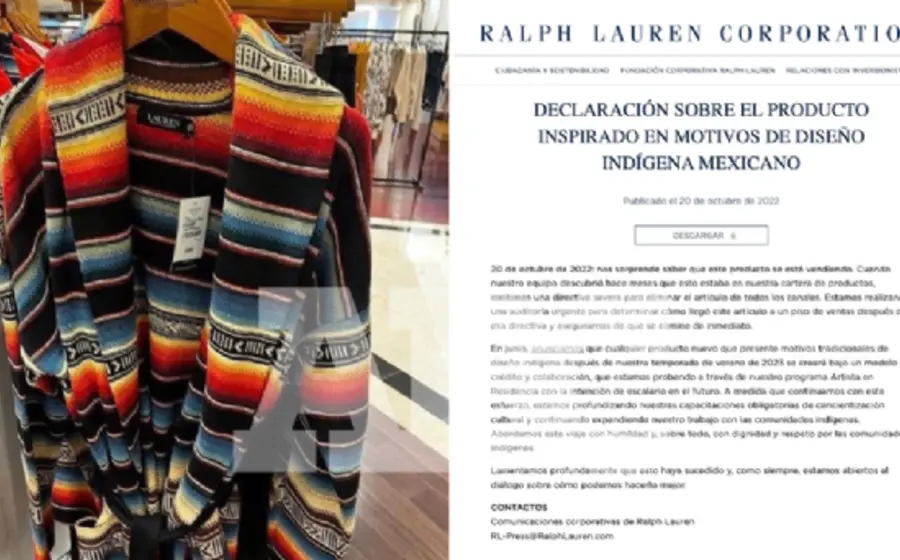 Ralph Lauren explicó que desde hace meses ordenaron el retiro de la prenda que reproduce el diseño indígena del sarape.