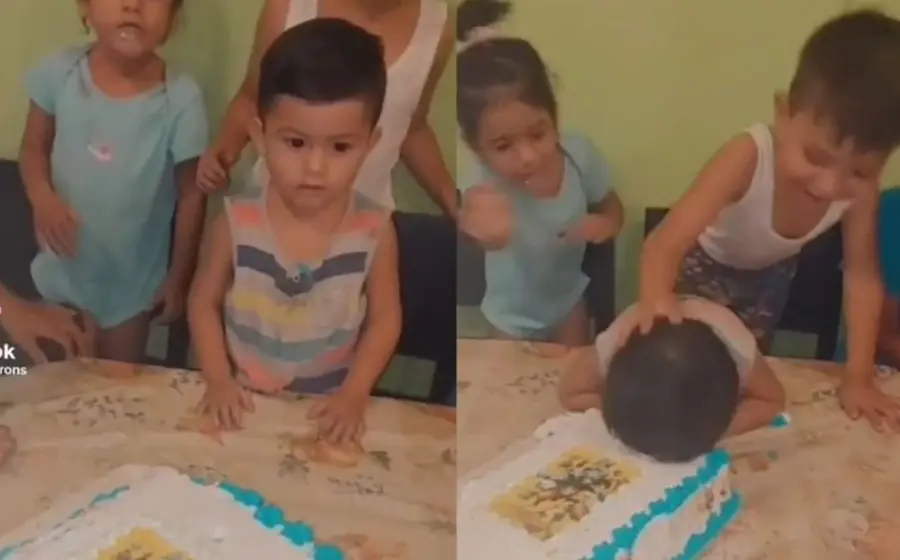 Cumpleañero es ataco con su propio pastel