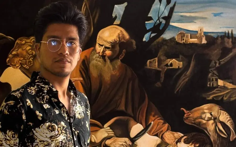 joven-posa-pintura